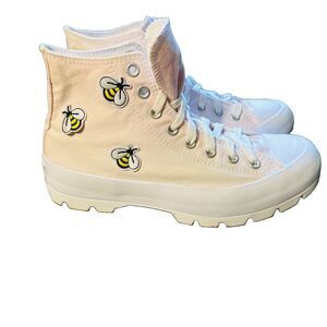 Converse Shoe Women SZ 10 Chuck Taylor All Star High Top Light Pink Sneaker Bees